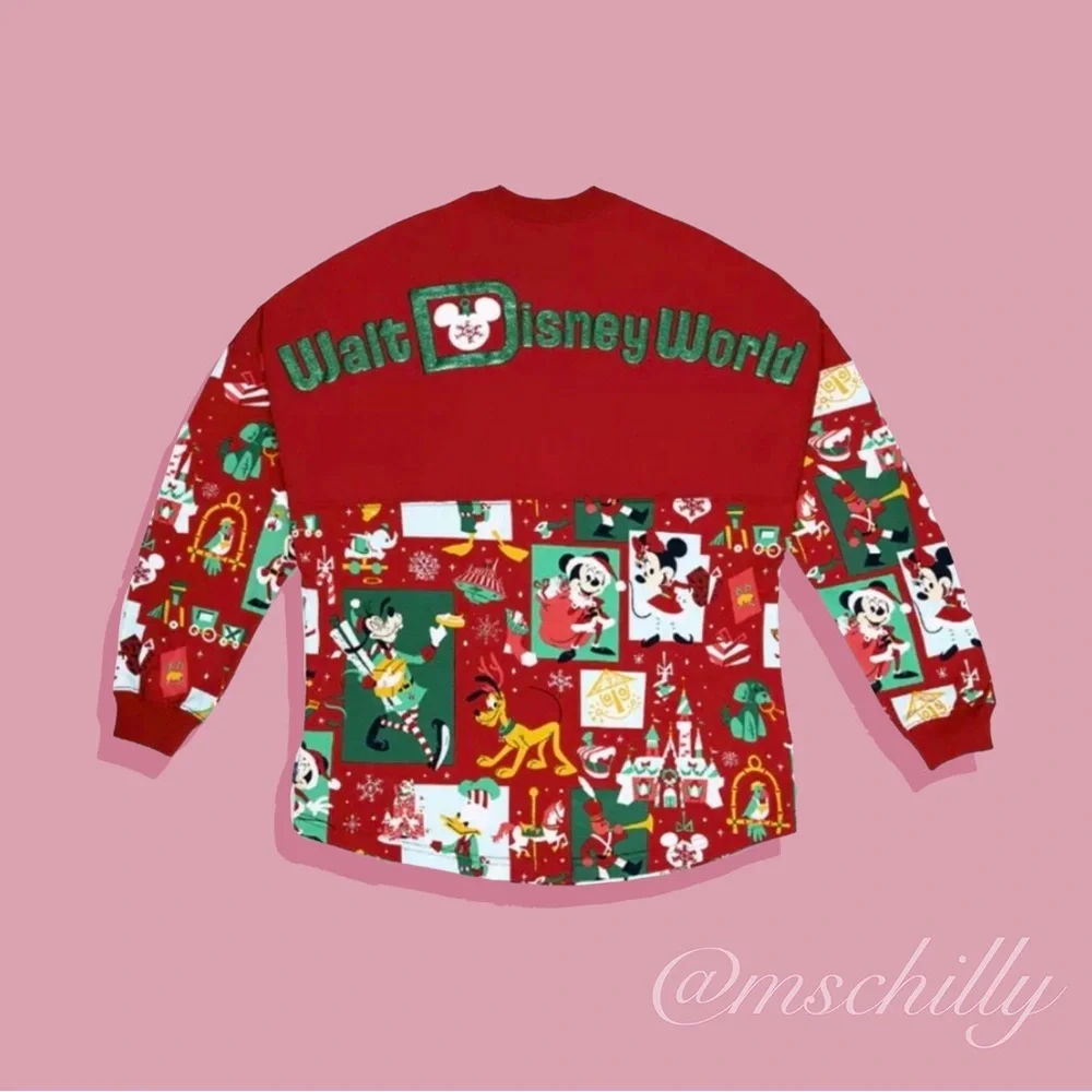 Rare Disney World Parks Holiday Mickey Fab Five 2020 Spirit Jersey Red Adult XS - Picture 1 of 6